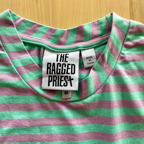 The Ragged Priest Women's Striped Blouse Top with Trigger Hooks size Medium - Picture 2 of 6